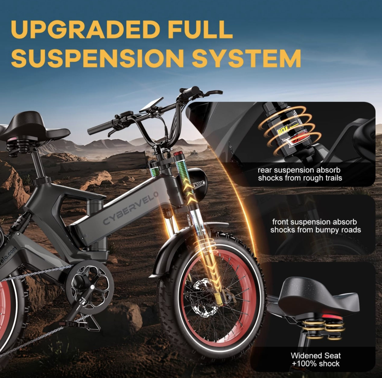 Foldable E-bike Up to 100Mile - 35mph