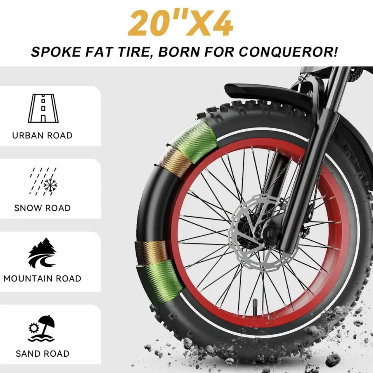 Foldable E-bike Up to 100Mile - 35mph