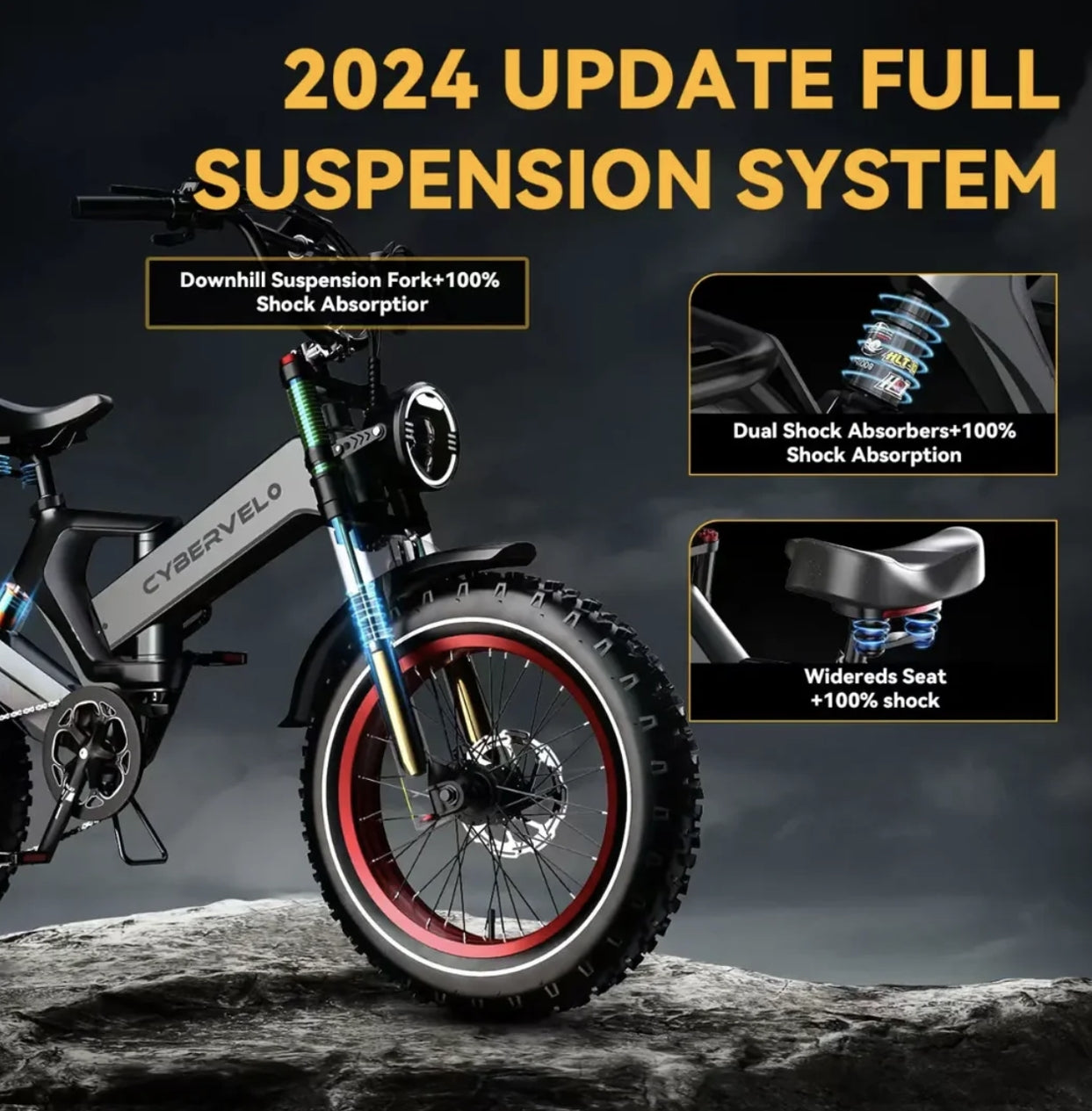 Foldable E-bike Up to 100Mile - 35mph