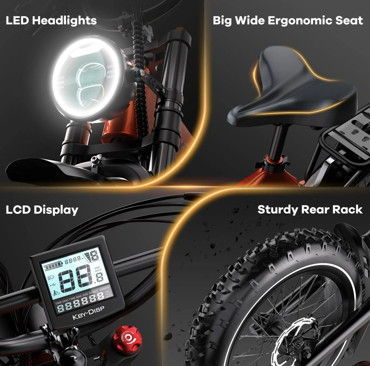 Foldable E-bike Up to 100Mile - 35mph