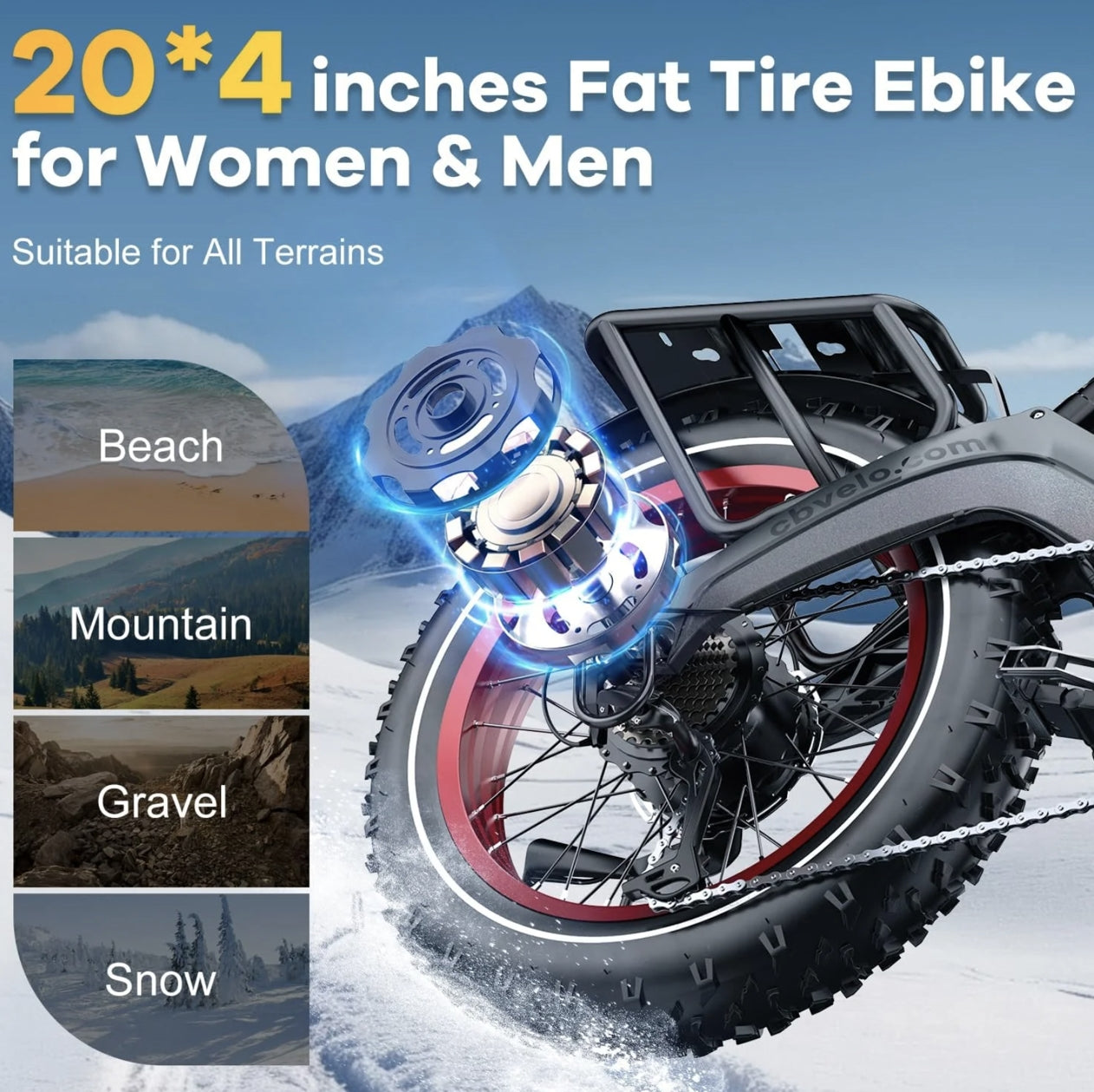 Foldable E-bike Up to 100Mile - 35mph